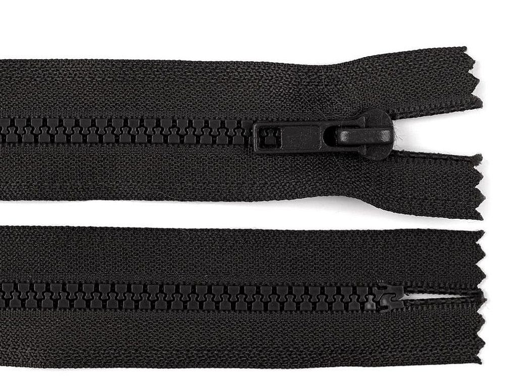 Zip kostěný šíře 5 mm délka 18 cm černý - 322 černá