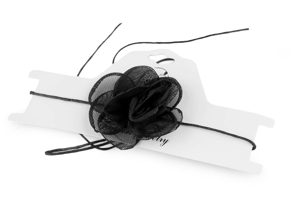 Náhrdelník květ gotický / ozdoba na krk - 2 (Ø7 cm) černá