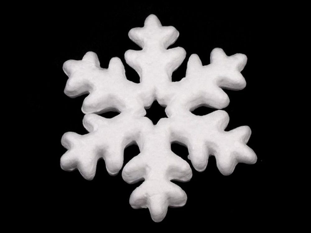 Sněhová vločka Ø10 cm polystyren - bílá