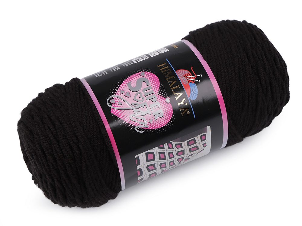 Pletací příze Super Soft Yarn 200 g - 9 (80808) černá