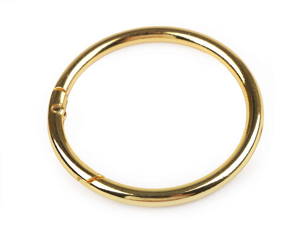 Karabina / kroužek na klíče Ø50 mm velká - 5 žluté zlato