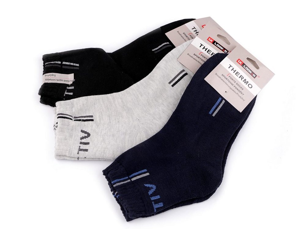 Pánské bavlněné ponožky thermo sportovní balení 3 páry - 1 (vel. 39-42) mix