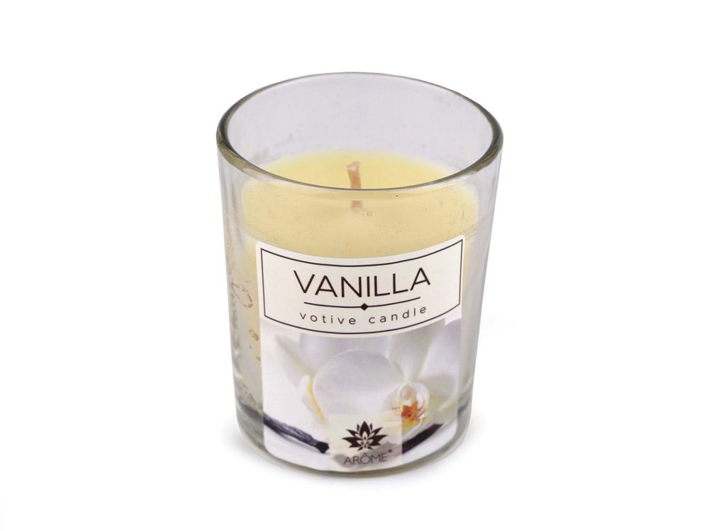 Vonná svíčka ve skle 60 g - 4 (vanilla) krémová sv.