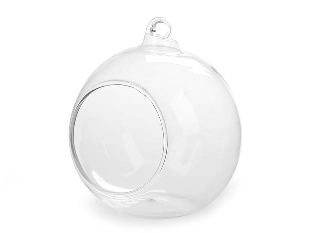 Skleněná koule Ø8 cm aerárium - 3 transparent