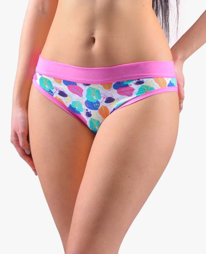 GINA dámské kalhotky bokové se širokým bokem, širší bok, šité, s potiskem Disco XVII 16169P - pink atlantic - 42/44