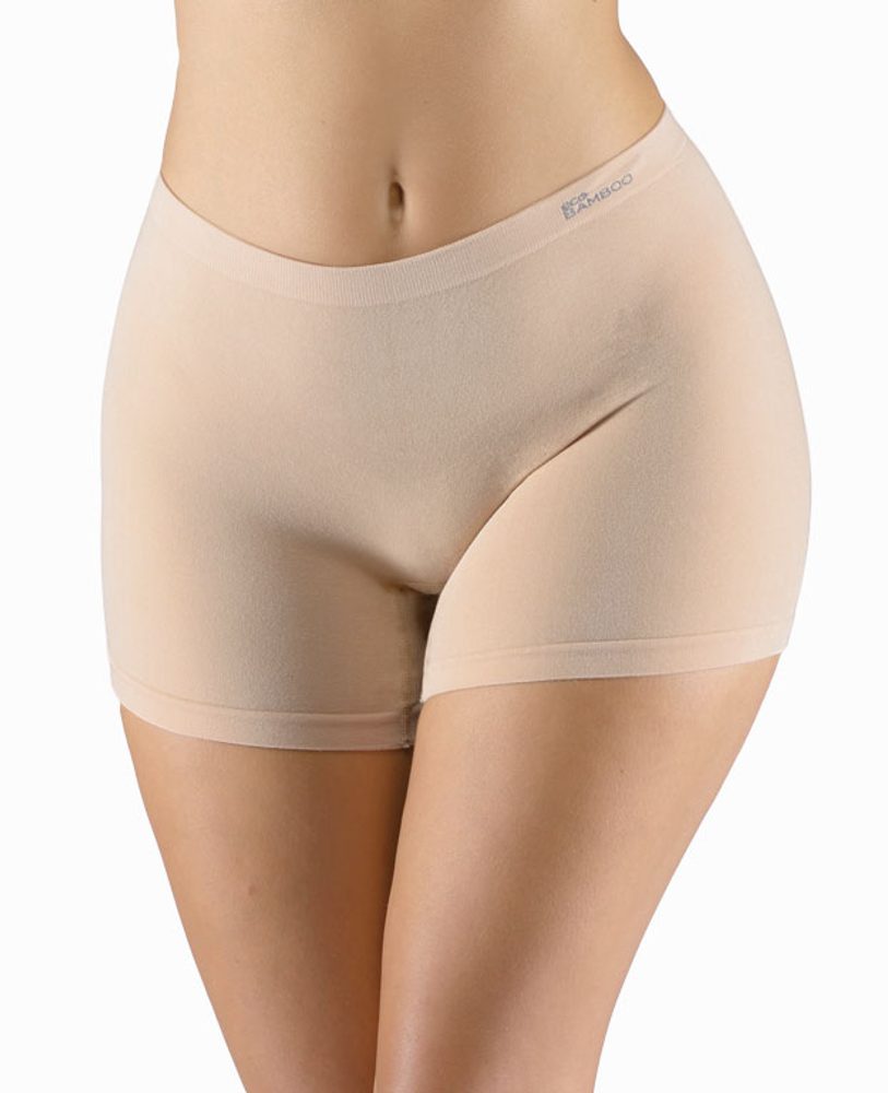 GINA dámské boxerky delší nohavička, kratší nohavička, bezešvé, klasické - béžová - L/XL