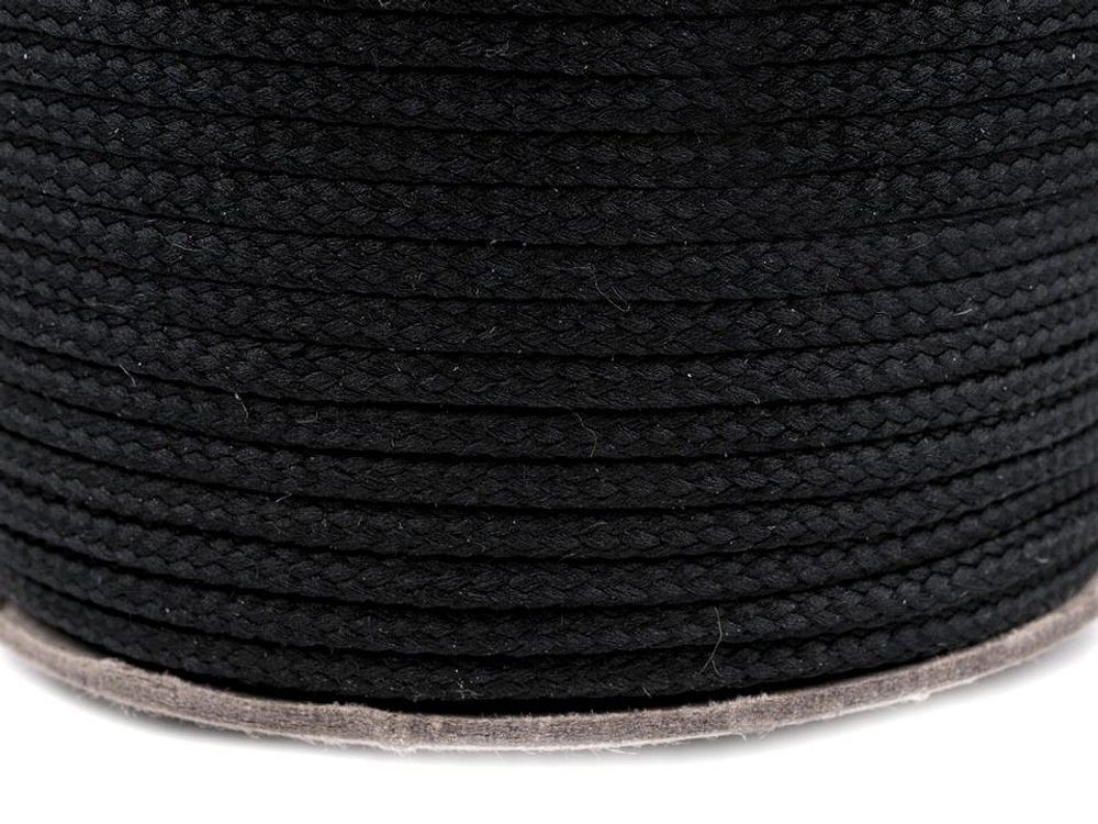 Oděvní šňůra PES Ø2 mm návin 50 metrů - 9001 černá