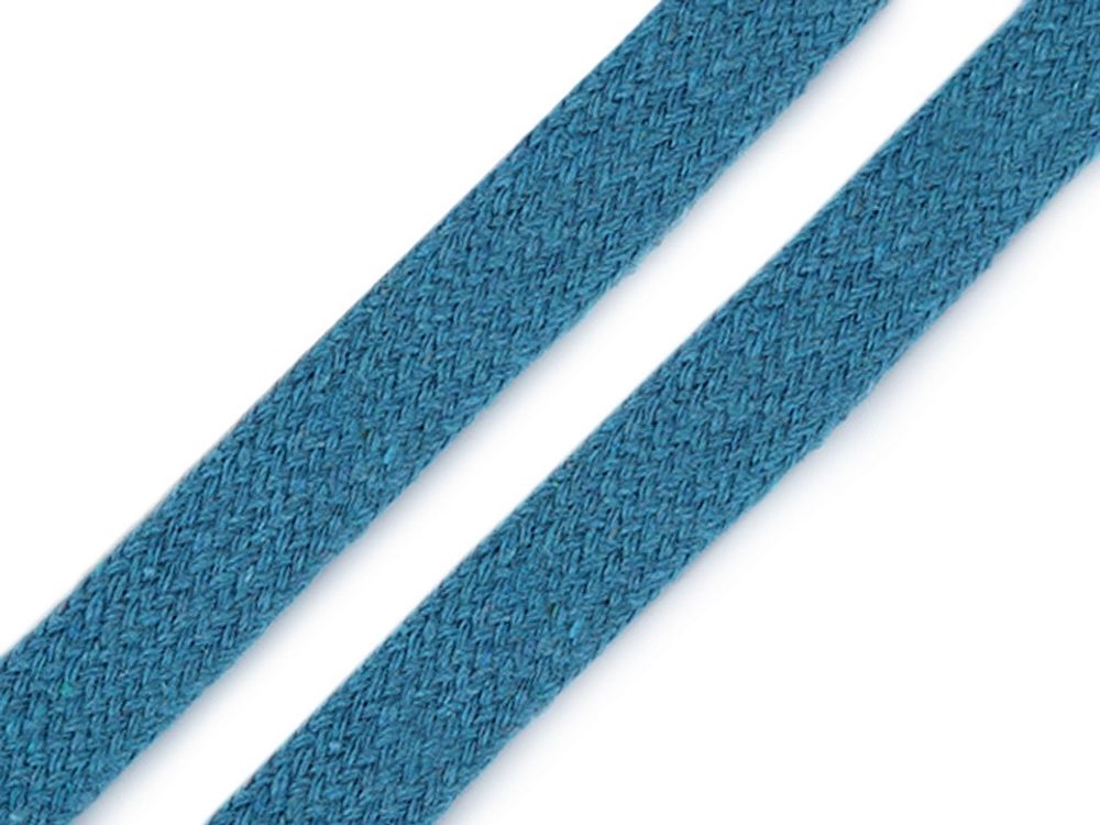 Oděvní šňůra plochá šíře 15 mm návin 10 metrů - 7 modrá