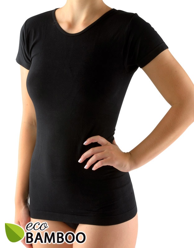 Dámské tričko s krátkým rukávem Eco Bamboo - černá - M/L