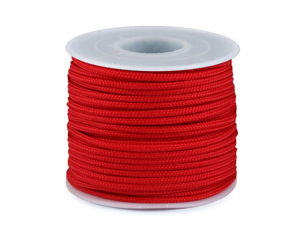 Padáková oděvní šňůra Ø2,5 mm návin 25 m - 7 červená