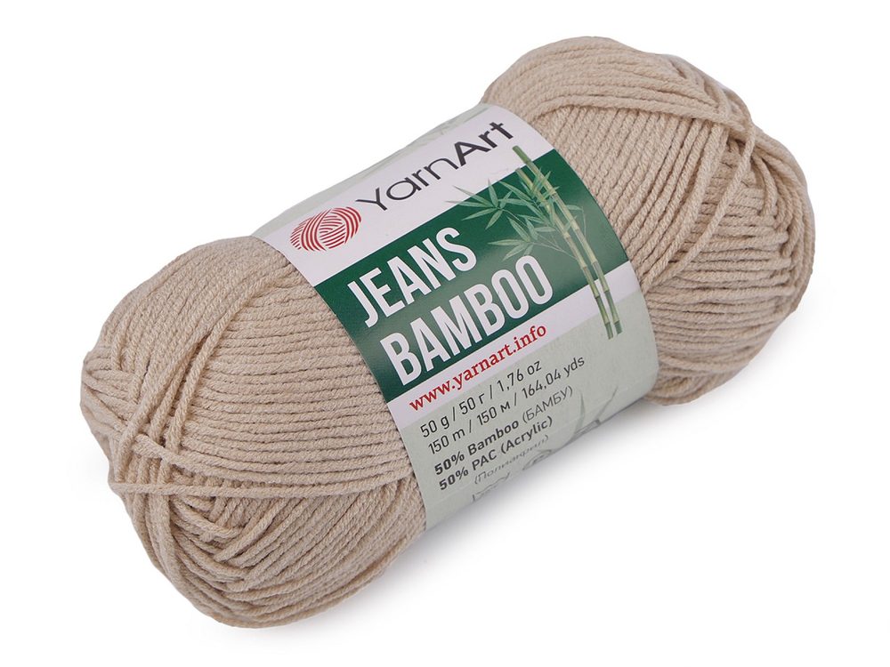 Pletací příze Jeans Bamboo 50 g - 3 (129) béžová světlá