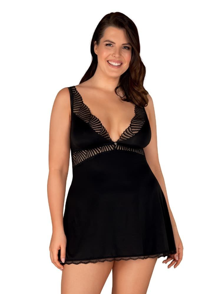 Elegantní košilka Klarita babydoll 2XL/3XL - Obsessive - 2XL/3XL - černá