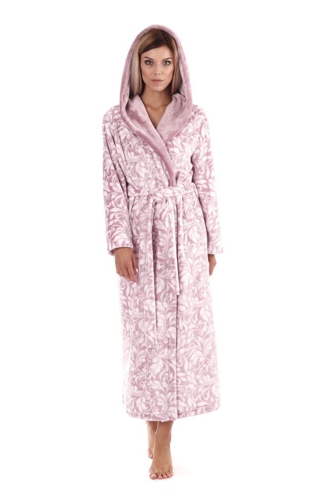 Župan s kapucí Flora mauve mist 39 56 4303 - XL