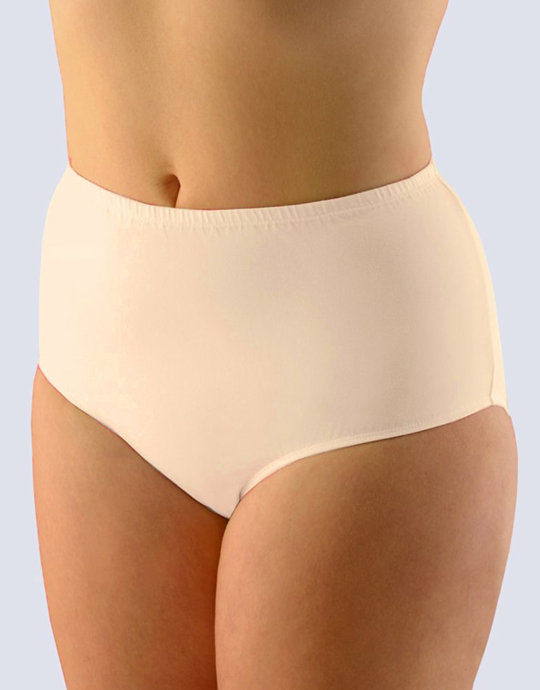 GINA dámské kalhotky klasické ve větších velikostech, větší velikosti, šité, jednobarevné 11088P - tělová - 46/48