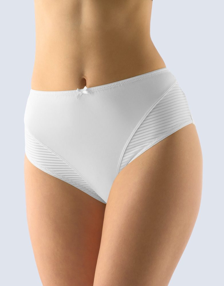 GINA dámské kalhotky klasické ve větších velikostech, větší velikosti, šité, jednobarevné 11067P - bílá - 46/48
