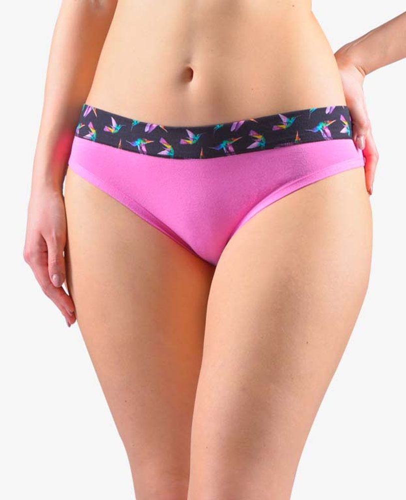 GINA dámské kalhotky bokové se širokým bokem, širší bok, šité, s potiskem Disco XVII 16172P - pink fialová - 46/48