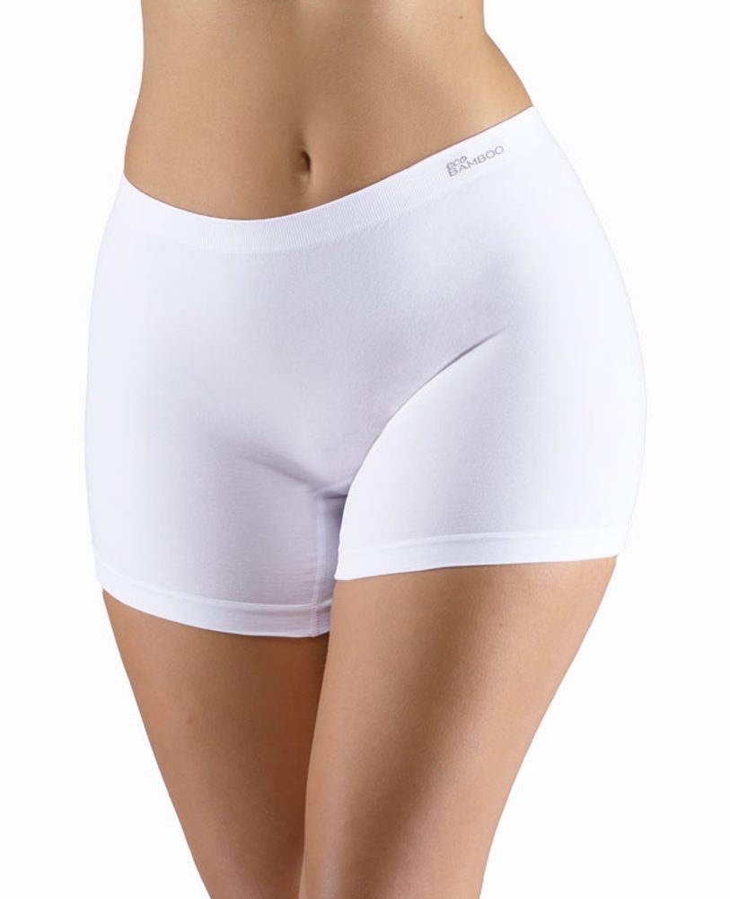 GINA dámské boxerky delší nohavička, kratší nohavička, bezešvé, klasické - bílá - XL/XXL