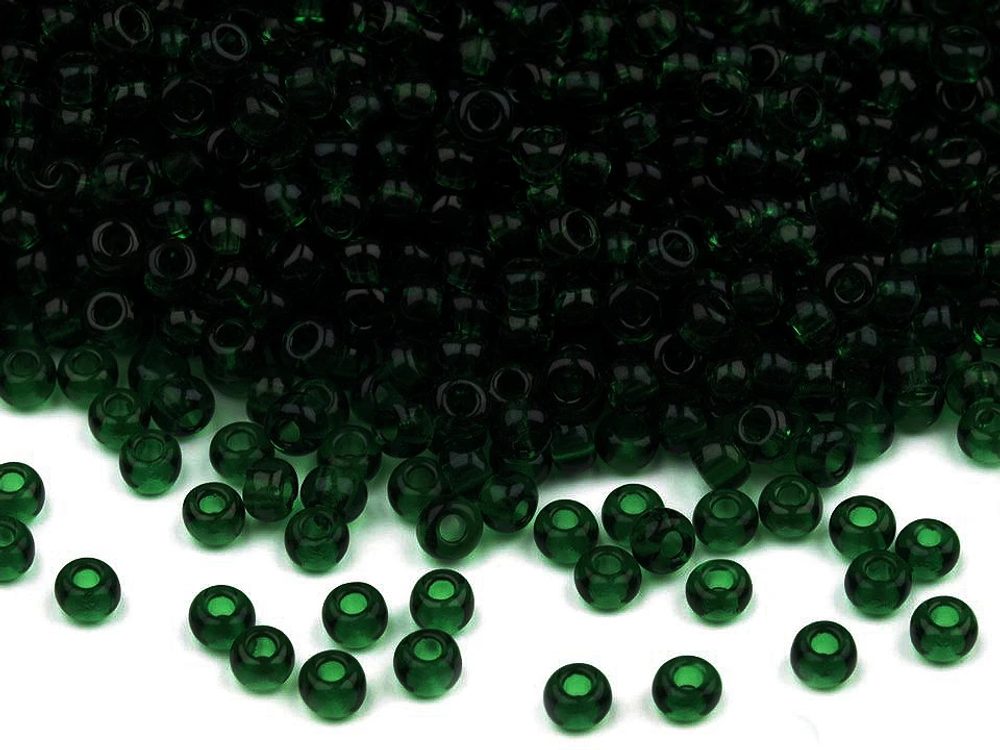 Rokajl Preciosa 10/0 - 2,3 mm lesklé balení 20 g - 50290 zelená tmavá