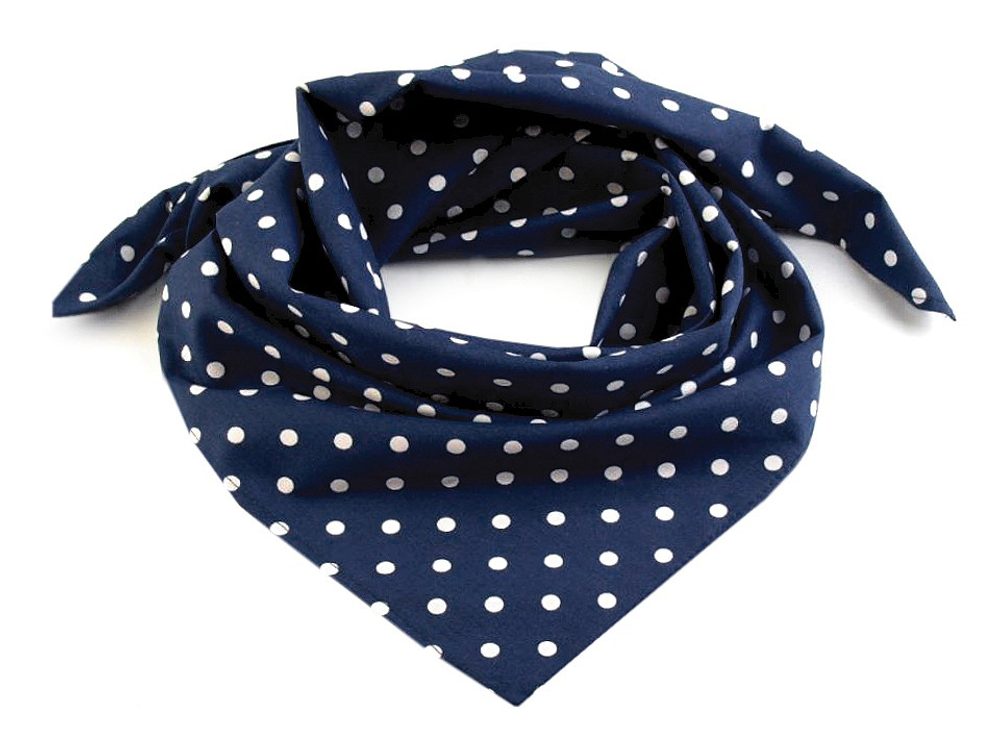 Bavlněný šátek s puntíky 65 x 65 cm - 19 (bsp065) modrá pařížská