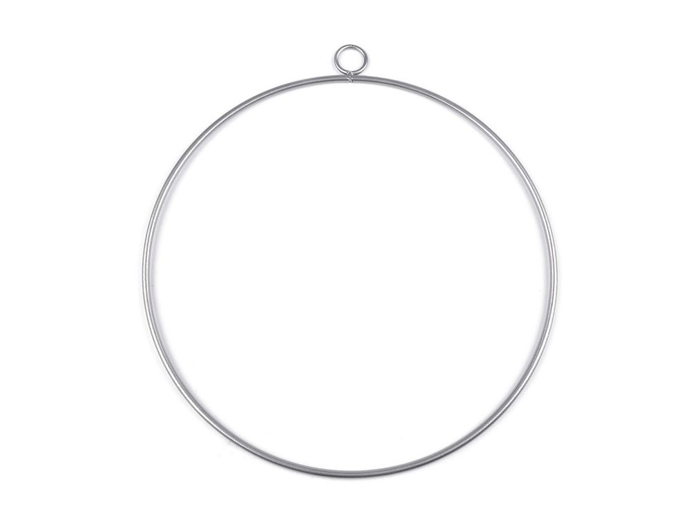 Kovový kruh na lapač snů / k dekorování Ø25 cm - 4 stříbrná tmavá mat