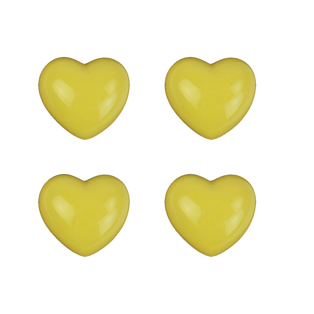 Srdce žluté 4 ks X1693-02 - 6,1 x 5,5 x 3,8 cm
