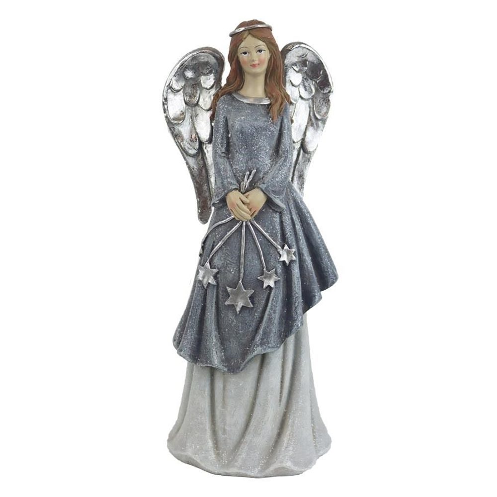 Dekorace anděl X5484-21 - 10 × 8 × 25,5 cm