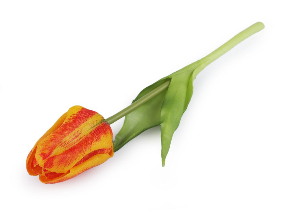 Umělý tulipán - 3 oranžovožlutá