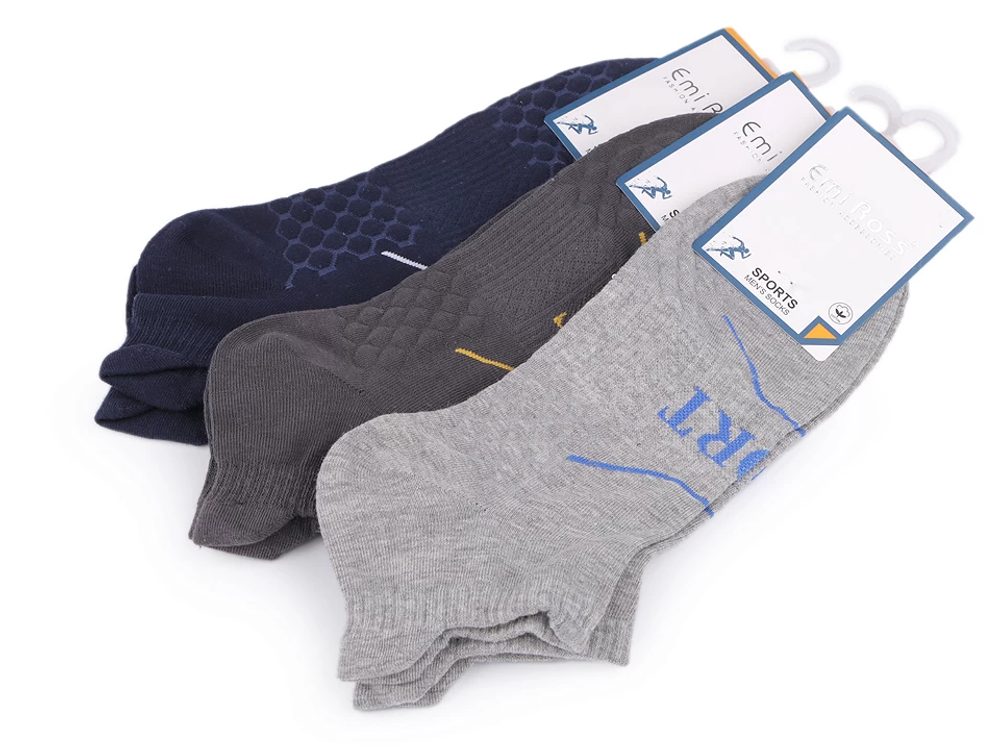Pánské bavlněné ponožky kotníkové 3 páry - 11 (vel. 43-46) mix