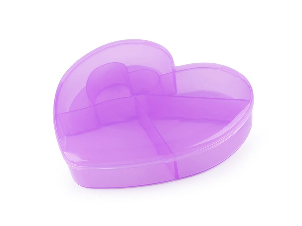 Plastový box / zásobník srdce 12x13,5x2,5 cm - 3 fialová