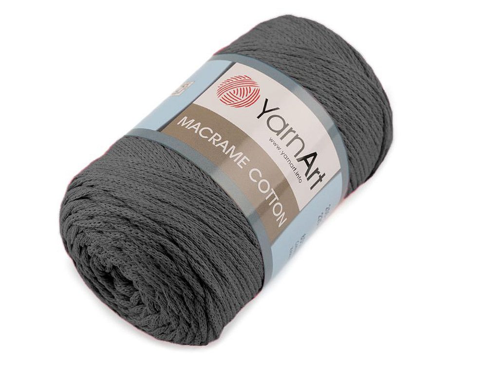 Pletací příze Macrame Cotton 250 g YarnArt - 9 (758) šedá tmavá