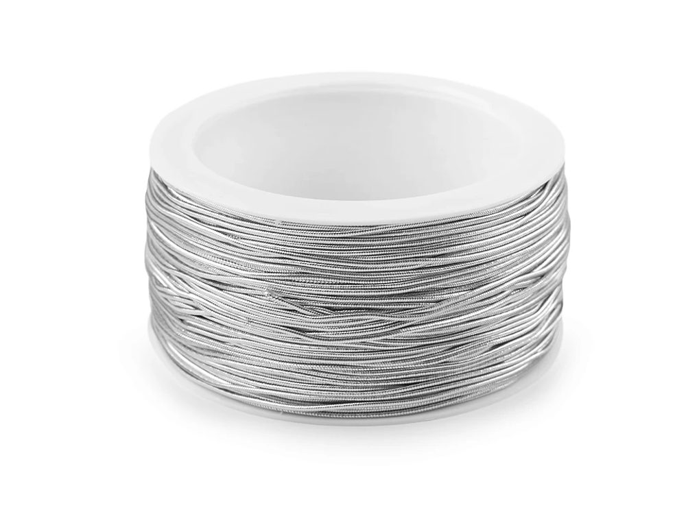 Kulatá pruženka lurexová Ø1,3 mm balení 50 metrů - 6000 stříbrná