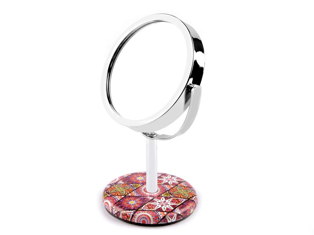Kosmetické zrcátko stolní mandaly s broušenými kamínky 15 cm - 1 fialová