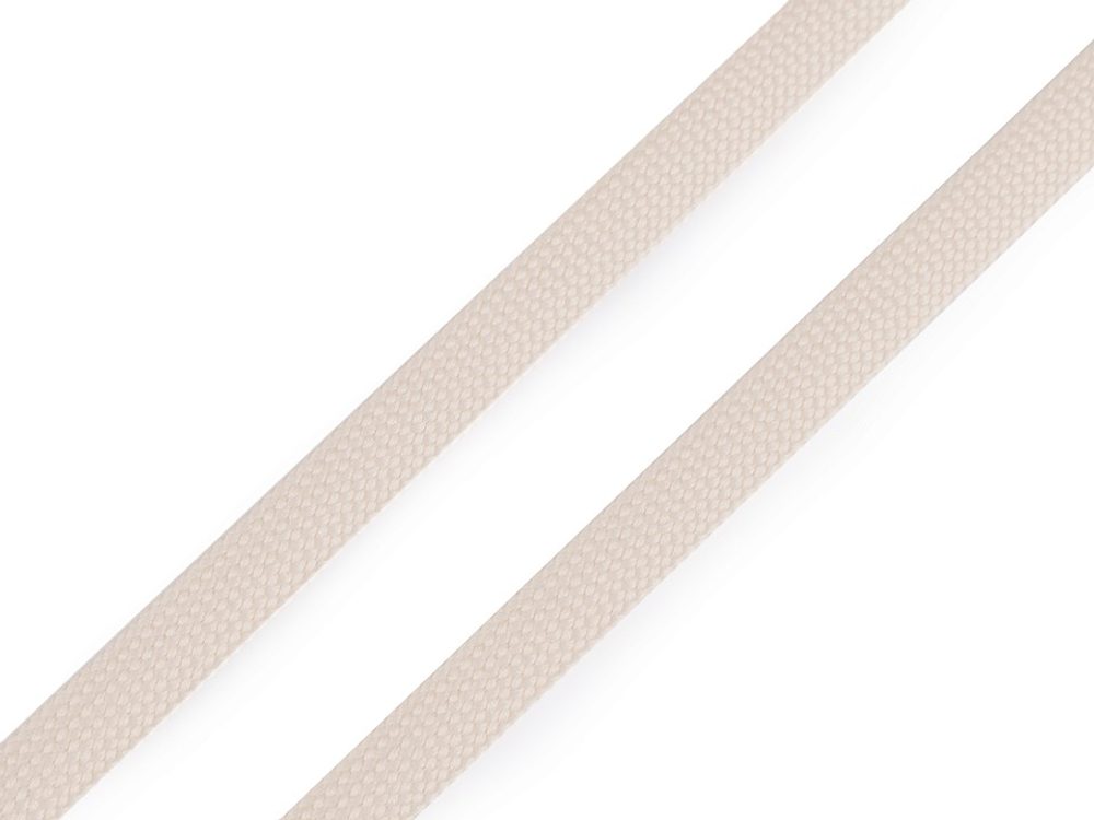 Polyesterová šňůra plochá / dutinka šíře 8 mm návin 50 metrů - 2 (7302) režná světlá