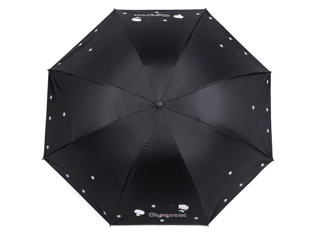 Dámský skládací deštník květy - 15 černá