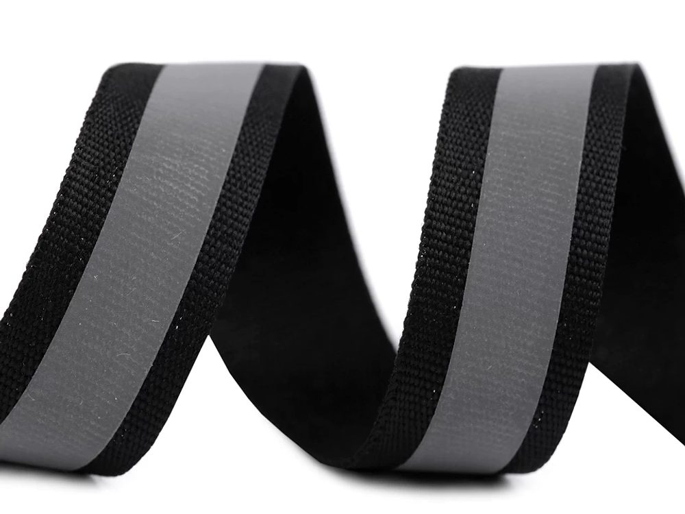 Reflexní páska šíře 20 mm na tkanině návin 2 metry - 3 černá