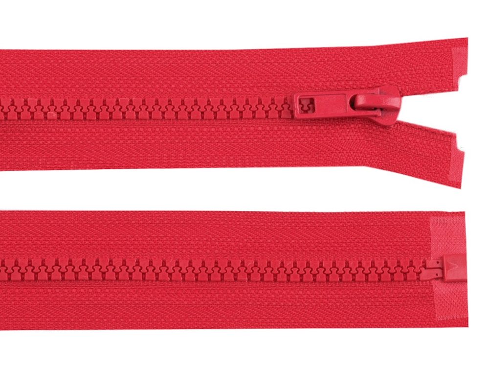 Kostěný zip šíře 5 mm délka 60 cm (bundový) - 162 Poppy Red
