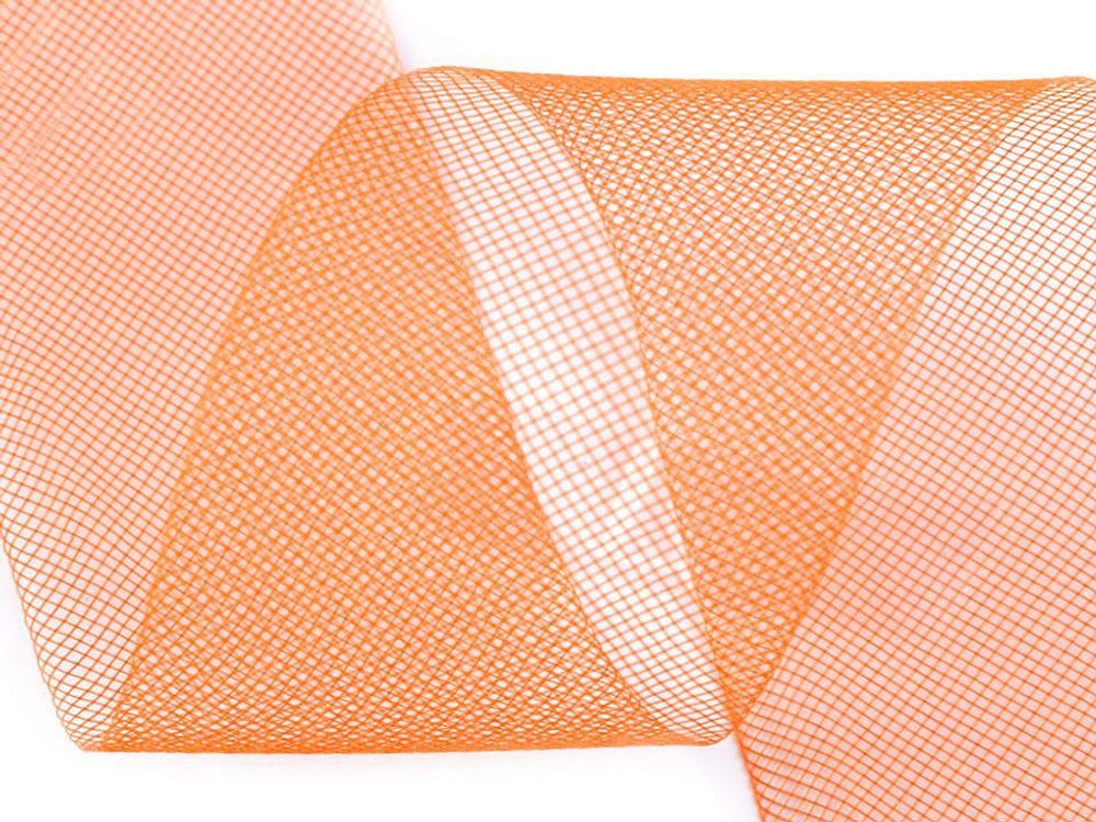 Modistická krinolína na vyztužení šatů a výrobu fascinátorů šíře 4,5 cm návin 20 metrů - 16 (CC08) oranžová