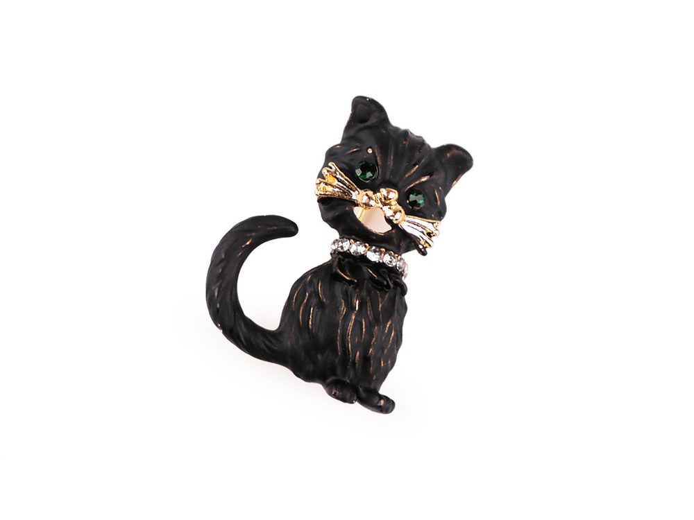 Brož kočka - 4 černá