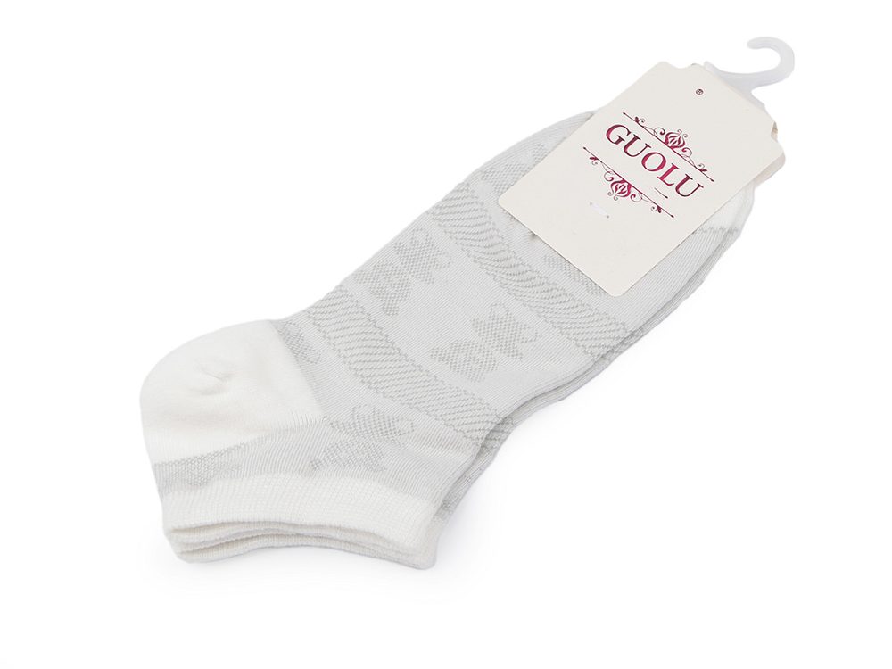 Dámské / dívčí bavlněné ponožky do tenisek - 6 šedá nejsvětlější medvěd