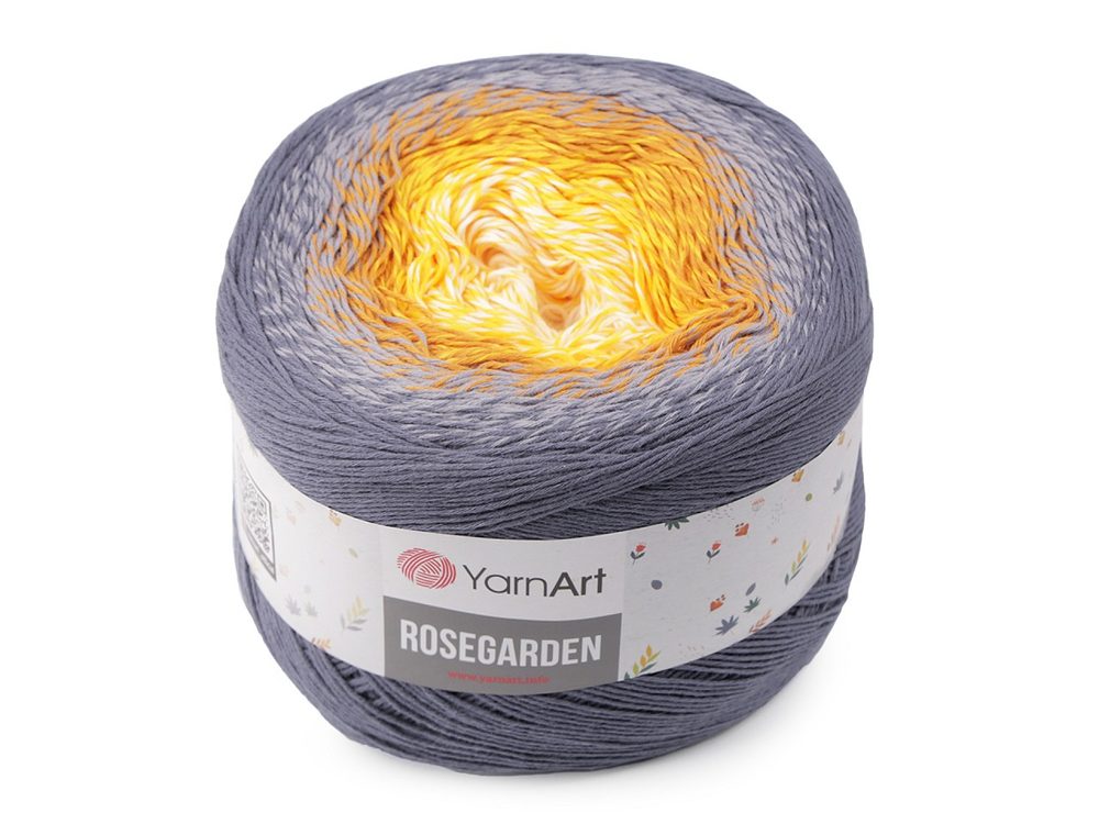 Bavlněná pletací příze Rosegarden 250 g - 10 (326) šedá žlutá