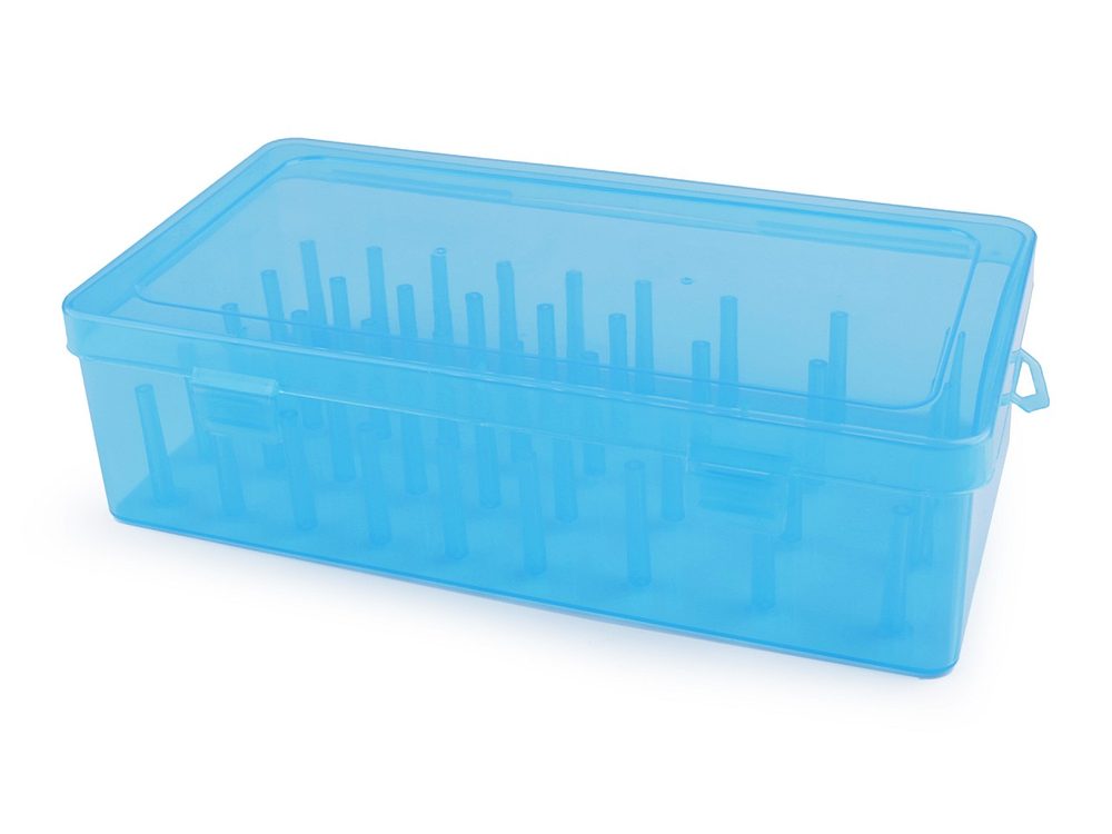 Plastový box na 42 ks nití - 3 modrá