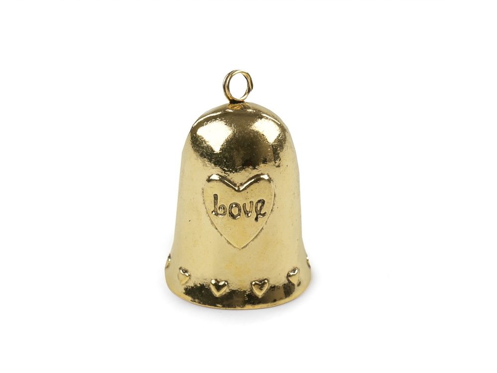 Zvoneček z nerezové oceli Love 3 cm - 2 zlatá