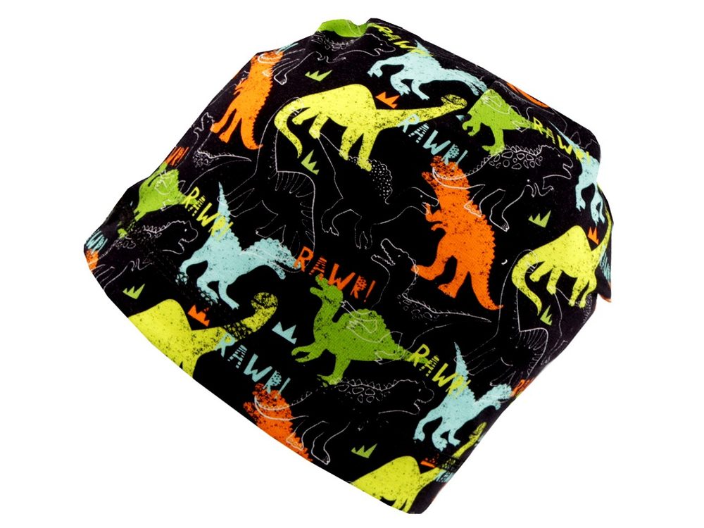 Dětská bavlněná čepice na jaro a podzim - 7 černá dinosaurus