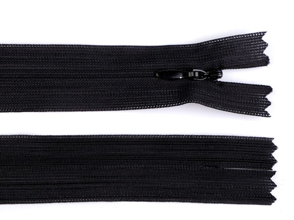 Skrytý Spirálový Zip Dederon 3mm x 55cm - Šicí Potřeby - 332 Black