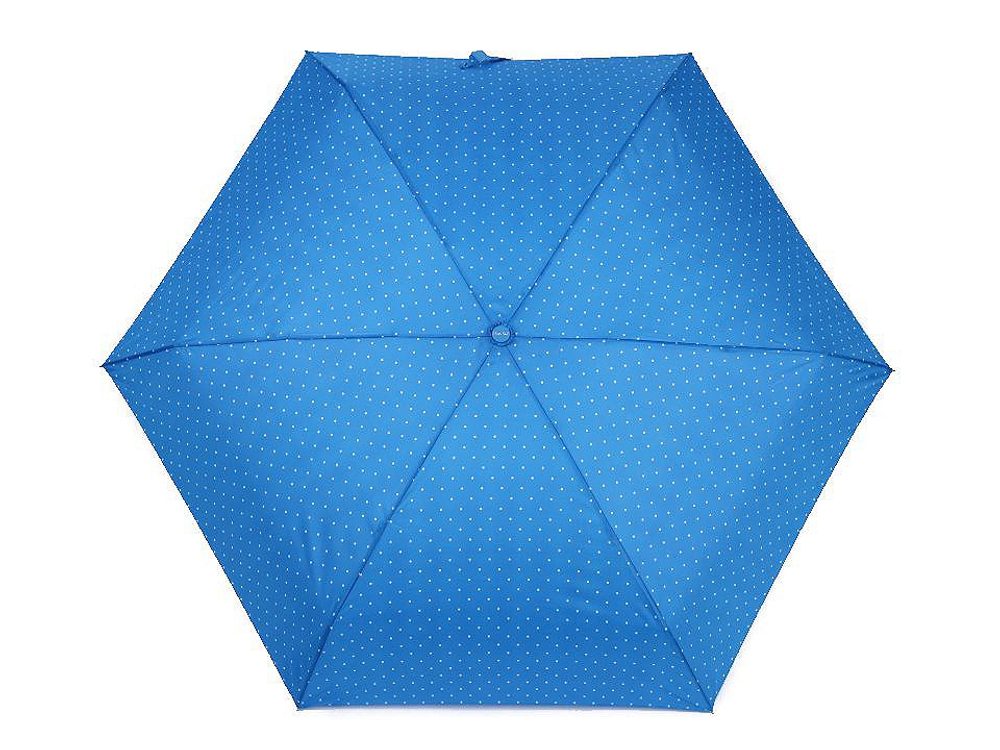 Skládací mini deštník s puntíky - 3 modrá sytá