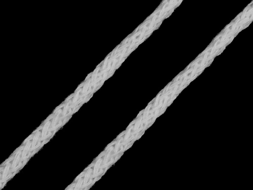 Oděvní šňůra / příze macrame Ø4 mm návin 100 metrů - 1 (000) bílá