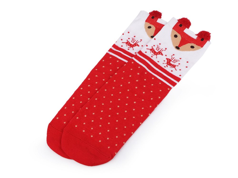 Dámské / dívčí vánoční ponožky - 1 červená liška