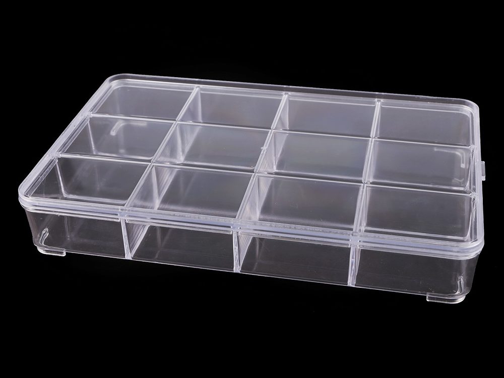 Plastový box / zásobník 15x23x3,4 cm - transparent