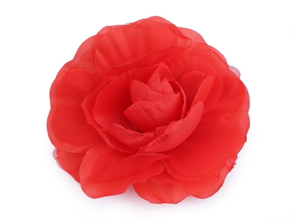 Brož / ozdoba růže Ø10 cm - 4 červená
