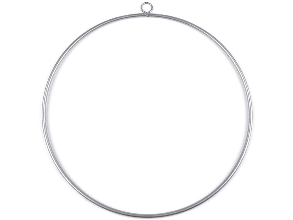 Kovový kruh na lapač snů / k dekorování Ø50 cm - 4 stříbrná tmavá mat